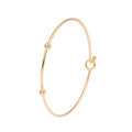 Gold Open Adjustable Bangle Bracelet Two Sliding Balls view 5