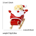Enamel Santa Sleigh Brooch Red White Gold Runner Christmas Pin view 5