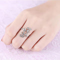 Silver Tone Open Vine Scroll Ring with Leaf Details view 3