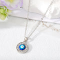 Gold and Silver Tone Crystal Evil Eye Pendant Necklaces view 4