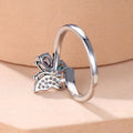 Silver Butterfly Mystic Teardrop CZ Finger Ring Band view 4