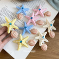 Starfish Shell Pearl Duckbill Hair Clips Four Colors view 2