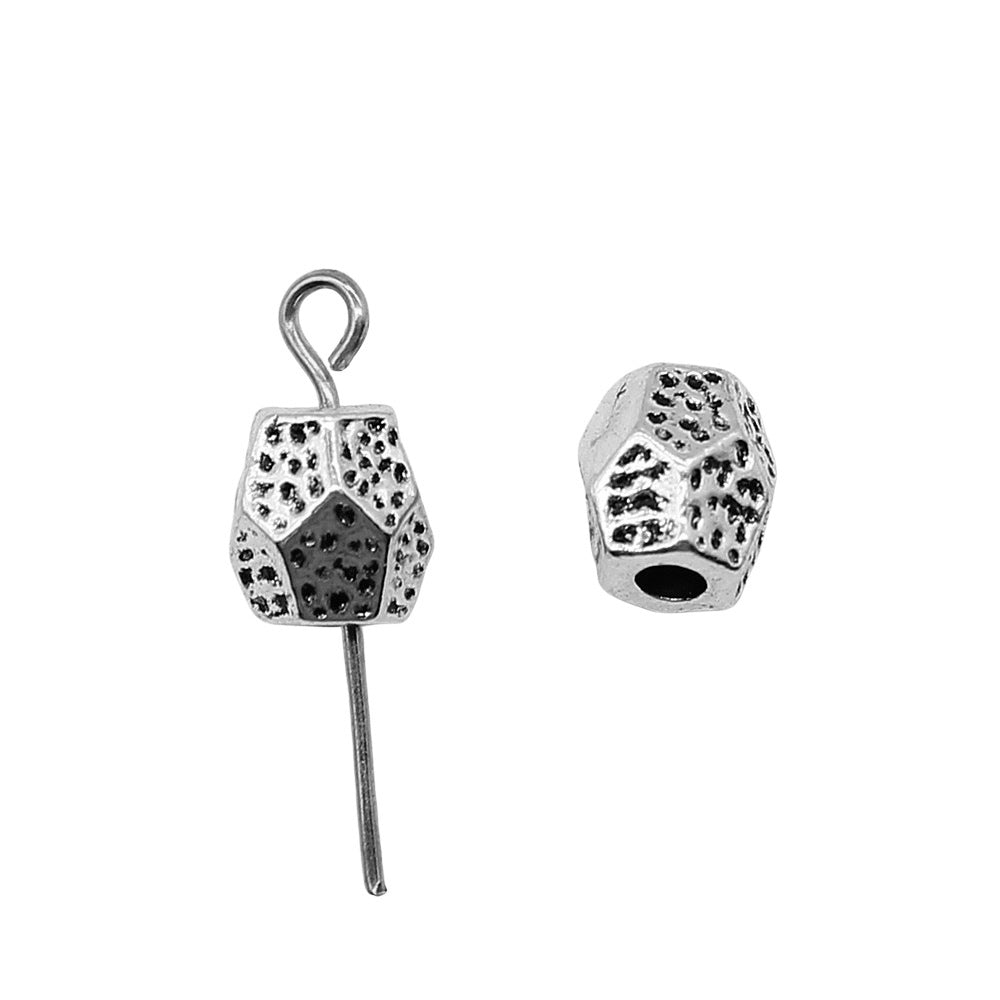 7x7mm 0.9g Antique Silver Zinc Alloy Irregular Small Hole Spacer Beads for Bracelet Making