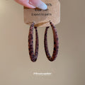 Flocked Pattern Hoop Earrings In Six Shapes And Colors view 3