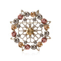 Antique Pink Crystal Filigree Brooch for Jackets Scarves and Coats view 1