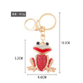 Rhinestone Frog Keychain Red Lips Gold Ring Two Colors view 3