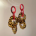 Chunky Linked Resin Drop Earrings In Five Color Patterns view 9