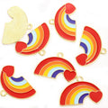 Rainbow and Heart Enamel Charms in Eight Color Combinations view 10