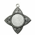 Diamond Frame Round Pendant Setting for Jewelry Making view 1