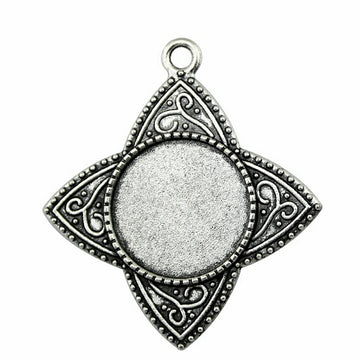 Diamond Frame Round Pendant Setting for Jewelry Making