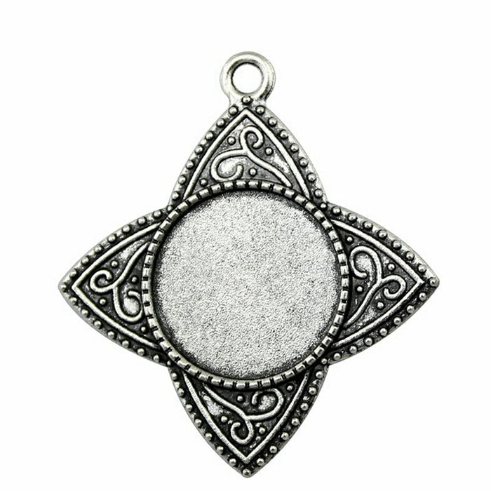 Diamond Frame Round Pendant Setting for Jewelry Making