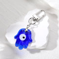 Glass Hamsa Evil Eye Keychains Silver Clasp 7 Color Styles view 6