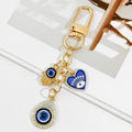 Blue Evil Eye Keychain With Rhinestone Teardrop And Hamsa Hand view 7