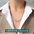 Assorted Stainless Steel Necklace Chain Styles Gold Steel view 3