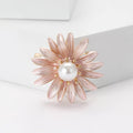 Translucent Petal Flower Brooch With Pearl in Pink or Blue view 2