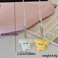 White and Yellow Textured Dog Figure Phone Strap Charms view 4