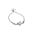 Silver Tone Star Bracelet With Blue Moon Or White Heart Center view 5