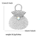 Crystal Handbag Brooch with Bow and Blue Accent Decorative Clothing Pin view 6