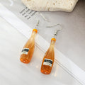 Resin Wine Bottle Drop Earrings Silver Hooks Six Colors view 8