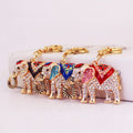 Rhinestone Elephant Keychain With Colorful Patterned Panels view 9