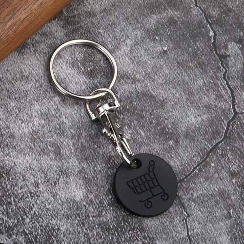 Shopping Cart Coin Token Metal Keychain with Lobster Clasp