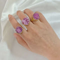 Random Natural Stone Adjustable Open Rings in Sixteen Assortments view 11