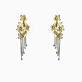 Floral Crystal Chain Tassel Drop Earrings Statement Jewelry Design view 5