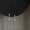 Mini Clear Zircon Hourglass Baguette Drop Stud Earrings view 4