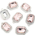 Rectangular Crystal Halo Charm Collection for Jewelry Making view 7