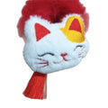 Plush Lucky Cat Hair Tie White Red Maneki Neko Scrunchie view 5