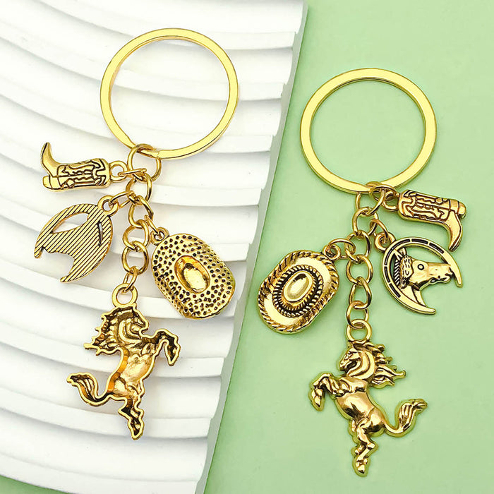 Western Cowboy Charm Keychains in 31 Pictured Variations for Bags and Keys