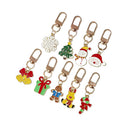 Christmas Enamel Charm Keychains Gold Clasp 9 Holiday Styles view 5
