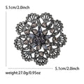 Black Openwork Rhinestone Flower Brooch Decorative Lapel Pin view 5