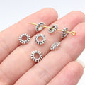 7.6x7.6x2.3mm 0.31g Multicolor Zinc Alloy Round Large Hole Spacer Beads for Bracelet Necklace DIY Making