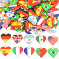Heart Flag Enamel Charms Featuring Ten National Designs view 3