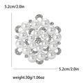 Round Pearl Cluster Brooch in Silver or Rose Gold Tone view 6
