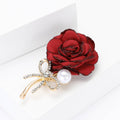 Fabric Rose And Bow Brooch In Pink And Red Decorative Lapel Pin view 3