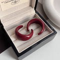 Four Color Chunky Curved C Hoop Statement Stud Earrings view 8