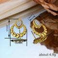 Gold Tone Twisted Hoop Drop Stud Earrings Polished Statement Fashion Jewelry view 4