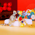 Multicolor Faceted Candy Keychains in Gold and Silver Tone Finishes view 3