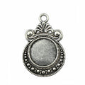 Ornate Round Cabochon Pendant Settings in Two Finishes view 1