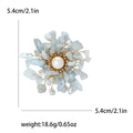 Natural Stone Chip Pearl Flower Brooch Four Colors view 6