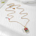 Gold Frame Dried Flower Resin Pendant Necklaces 8 Styles view 4