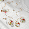 Gold Tone White Flower Ladybug Earrings, Necklace and Coordinated Set view 4