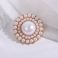 Concentric Pearl Brooch in Gold or Silver Tone for Jackets and Scarves view 7