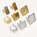 Square and Rectangular Cabochon Ring Blank Settings view 1