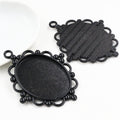 Beaded Edge Oval Metal Pendant Trays in Three Antique Finishes view 6