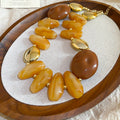 Acrylic Irregular Bead Necklaces Or Yellow Geometric Bangle view 6