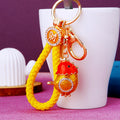 Crystal Fortune Chick Keychains with Cords and Loose Braided Loops view 3