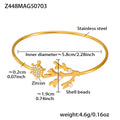 Open Bangle Bracelets Star Heart Coral Flower Zircon Steel view 12